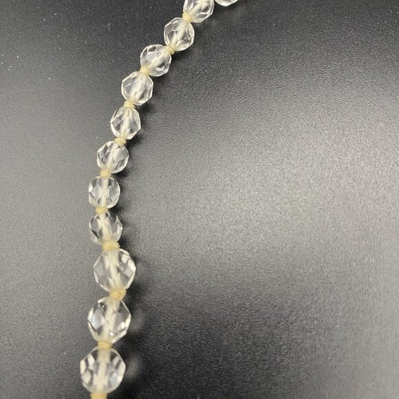 Vtg Necklace Faceted Crystals Graduated Beads 20" Hand Knotted 20" Cord Barrel - Picture 8 of 12